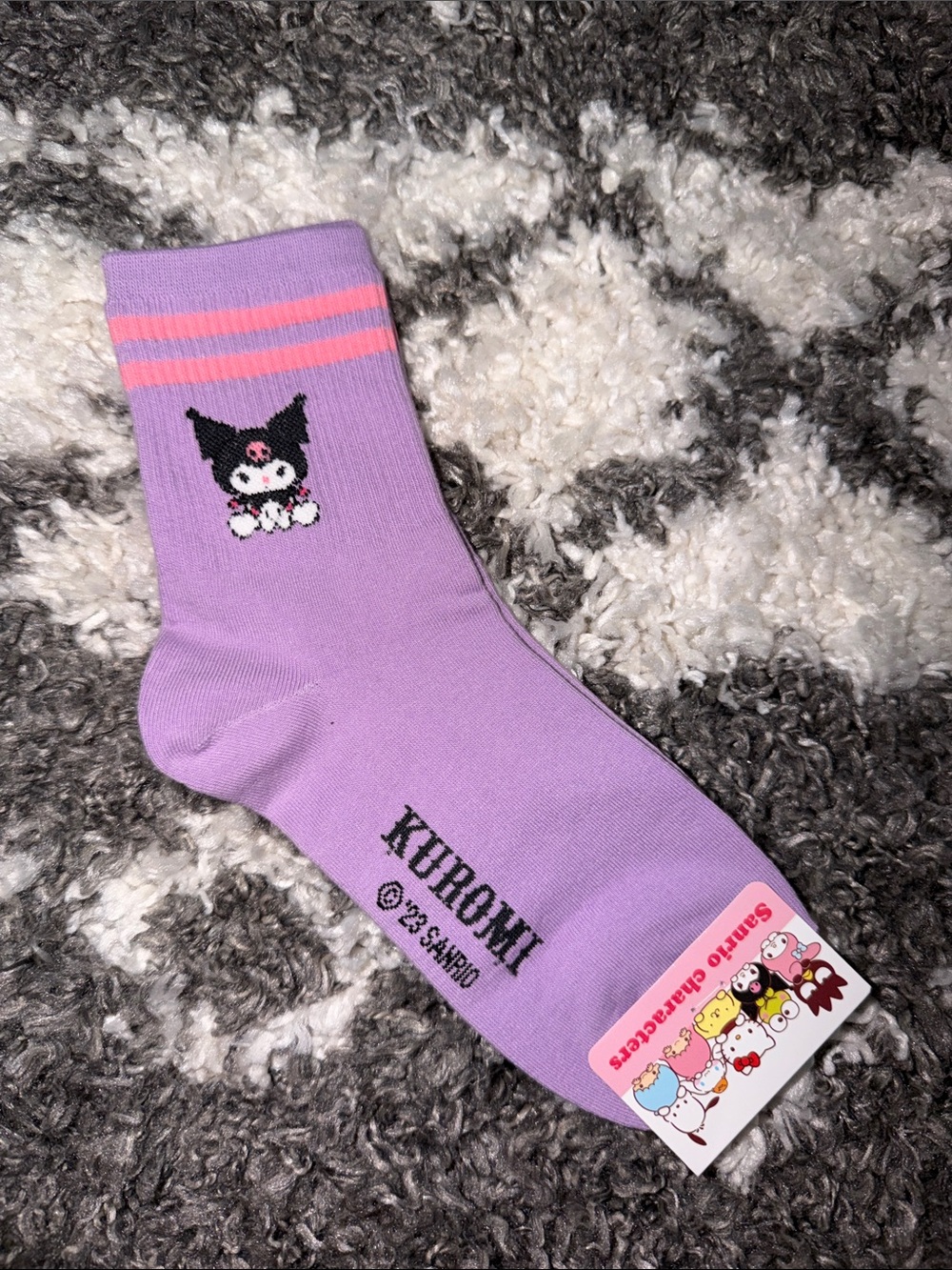 NWT Kuromi Purple Crew Socks